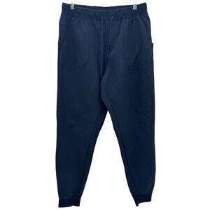 LEG3ND Mens Jogger Pants L Navy Blue Elastic Drawstring Waist Cuffed